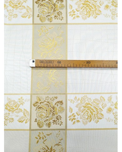 Tessuto Jaquard madras e fiori al metro altezza 300