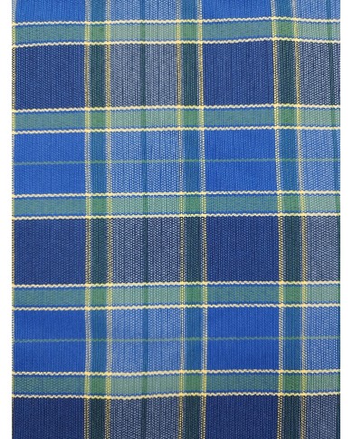 Tessuto al metro quadroni bluette e verde al metro altezza 280