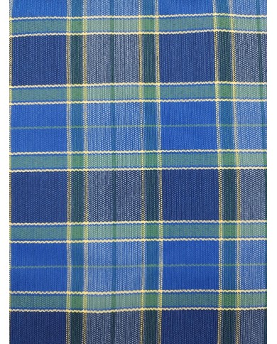 Tessuto al metro quadroni bluette e verde al metro altezza 280