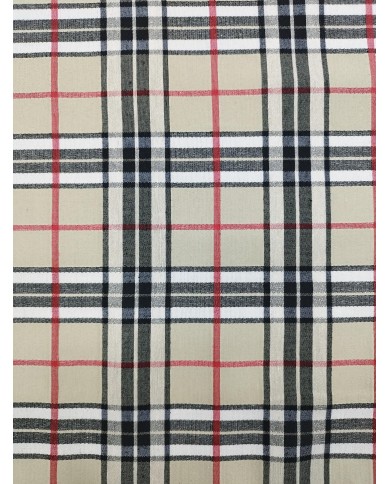 Tessuto tartan fondo beige chiaro al metro altezza 300