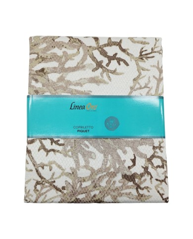Copriletto in piquet letto singolo coralli Aruba Linea Oro
