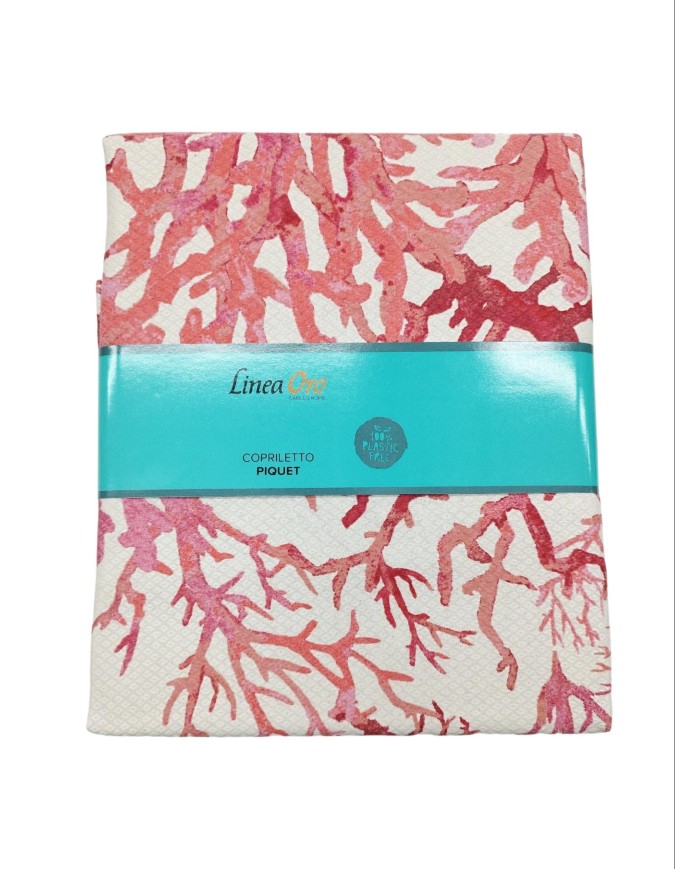 Copriletto in piquet letto singolo coralli Aruba Linea Oro