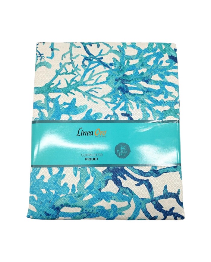 Copriletto in piquet letto singolo coralli Aruba Linea Oro