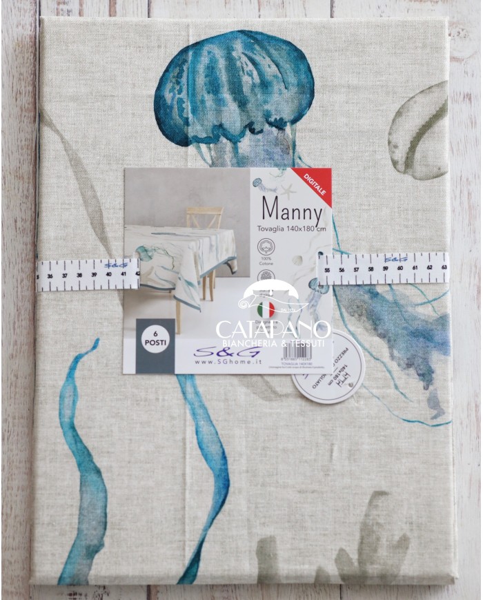 Tovaglia quadrata 100% cotone Manny 140x140
