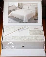 Coordinato matrimoniale Copriletto e Completo lenzuola in puro cotone By Carezze art Josephine