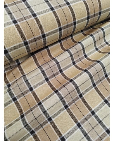 Tessuto tartan beige al metro altezza 280