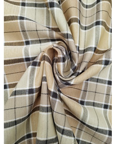 Tessuto tartan beige al metro altezza 280