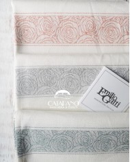 Strofinacci jacquard in 100% cotone ritorto Emilio Gatti Rose