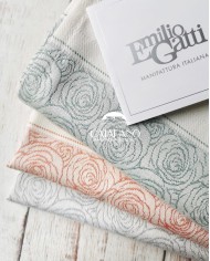 Strofinacci jacquard in 100% cotone ritorto Emilio Gatti Rose