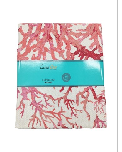 Copriletto in piquet una piazza e mezza coralli Aruba Linea Oro