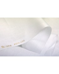 Tessuto al metro puro Lino Telene altezza 180 bianco