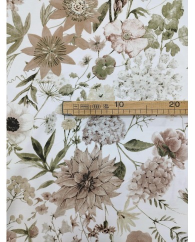 Tessuto d'arredo rasatello stampato al metro altezza 280 Flora