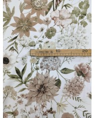 Tessuto d'arredo rasatello stampato al metro altezza 280 Flora