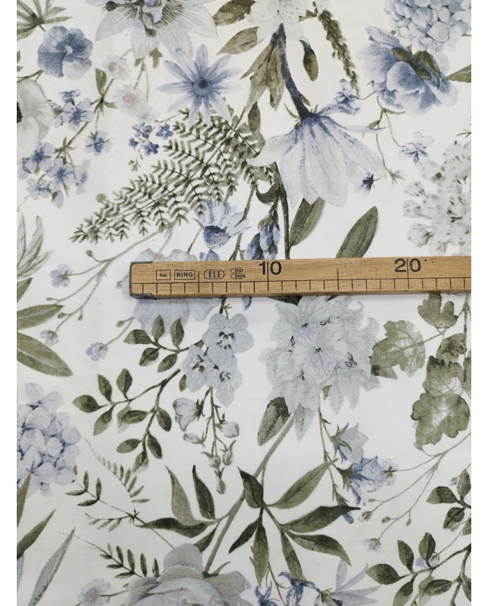 Tessuto d'arredo rasatello stampato al metro altezza 280 Flora
