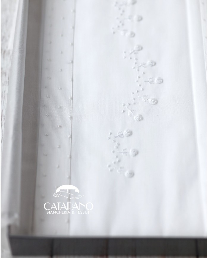 Completo lenzuola culla passeggino ricamato a mano Elite pour le Bebè 45095