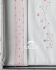 Completo lenzuola culla passeggino ricamato a mano Elite pour le Bebè 45095