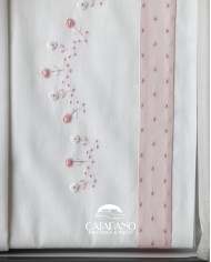 Completo lenzuola culla passeggino ricamato a mano Elite pour le Bebè 45095