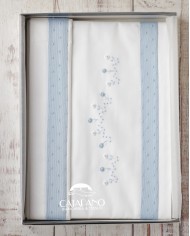 Completo lenzuola culla passeggino ricamato a mano Elite pour le Bebè 45095