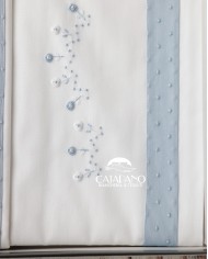 Completo lenzuola culla passeggino ricamato a mano Elite pour le Bebè 45095