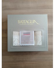 Set asciugamani 1+1 viso e ospite con pizzo Patty Battaglia Classico Italiano