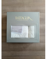 Set asciugamani 1+1 viso e ospite con pizzo Patty Battaglia Classico Italiano
