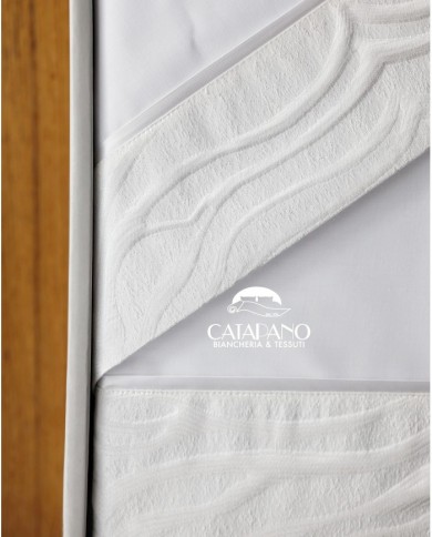 Coordinato matrimoniale Copriletto e Completo lenzuola in puro cotone By Carezze art Josephine