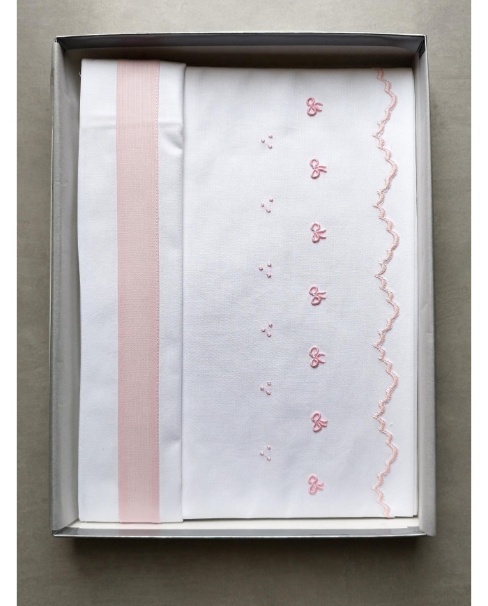 Completo lenzuola culla passeggino ricamato a mano Elite pour le Bebè 45336