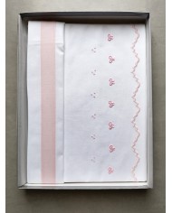 Completo lenzuola culla passeggino ricamato a mano Elite pour le Bebè 45336