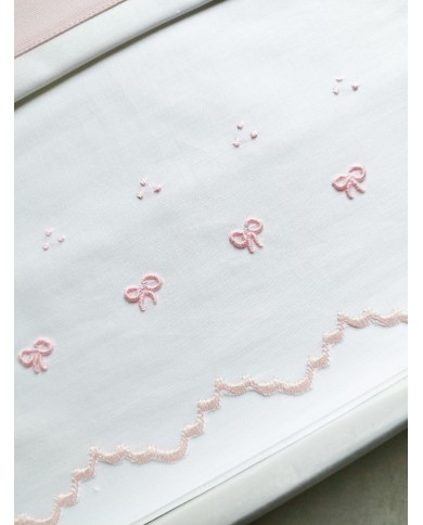 Completo lenzuola culla passeggino ricamato a mano Elite pour le Bebè 45336