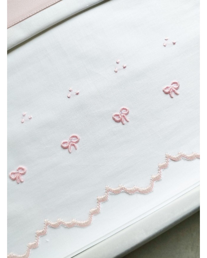 Completo lenzuola culla passeggino ricamato a mano Elite pour le Bebè 45336