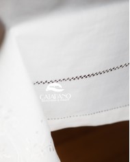Servizio da tavola ricamato bianco 12 posti Maison Prestige art. 12829
