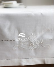 Servizio da tavola ricamato bianco 12 posti Maison Prestige art. 12830