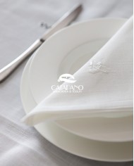 Servizio da tavola ricamato bianco 12 posti Maison Prestige art. 12830