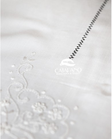 Servizio da tavola ricamato bianco 12 posti Maison Prestige art. 12830