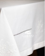 Servizio da tavola ricamato bianco 12 posti Maison Prestige art. 12832
