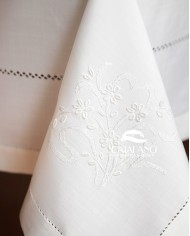 Servizio da tavola ricamato bianco 12 posti Maison Prestige art. 12830