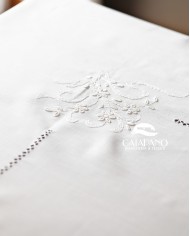 Servizio da tavola ricamato bianco 12 posti Maison Prestige art. 12832