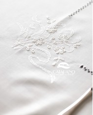 Servizio da tavola ricamato bianco 12 posti Maison Prestige art. 12832