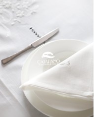 Servizio da tavola ricamato bianco 12 posti Maison Prestige art. 12832