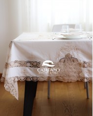 Servizio da tavola in lino ecrù art. Burano 12 posti