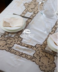 Servizio da tavola in lino ecrù art. Burano 12 posti