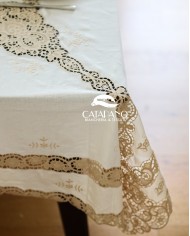 Servizio da tavola in lino ecrù art. Burano 12 posti