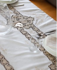 Servizio da tavola in lino ecrù art. Burano 12 posti