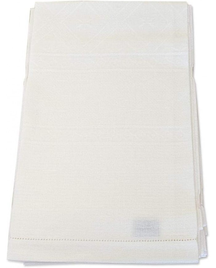 Set 6 Asciugamano viso misto lino e cotone Sagrinè Vittoria Bianco