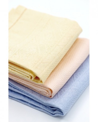 Set di 6 asciugamani viso in puro lino Vittoria modello Diamantina 70x120 colori pastello
