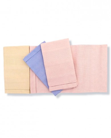 Set di 6 asciugamani ospite in puro cotone Vittoria modello Azalea colorati Set di 6 asciugamani ospite in puro cotone Vittoria modello Azalea colorati