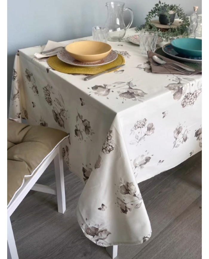 Tovaglia da 12 con tovaglioli Maestri Cotonieri botanique