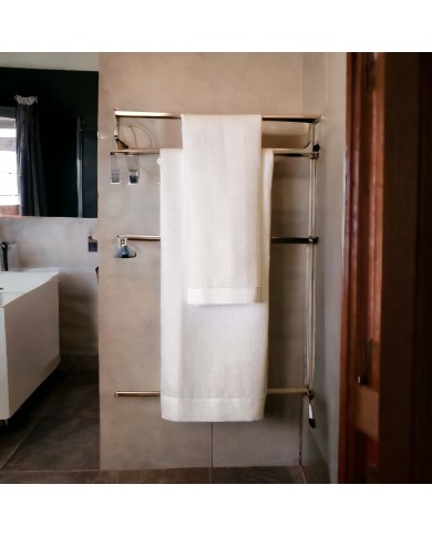 Set di 6 asciugamani viso in puro lino con orlo a giorno Manifattura Tessile Boccia