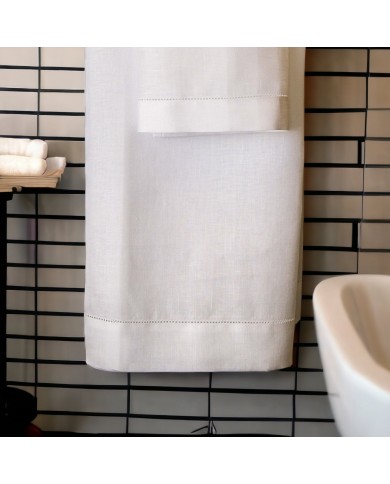 Set di 6 asciugamani viso in puro lino con orlo a giorno Manifattura Tessile Boccia