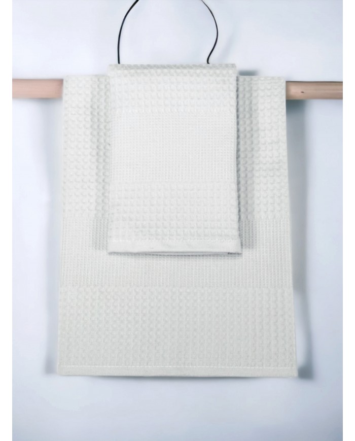 Coppia di asciugamani viso + ospite in cotone a nido d'ape Maestri Cotonieri